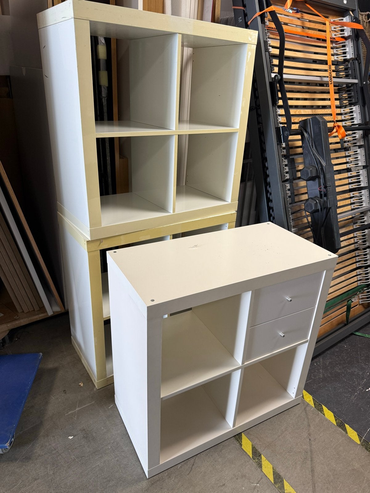 3x KALLAX open kast met deuren, wit, 77x77cm, Huis en Inrichting, Kasten | Boekenkasten, Gebruikt, Minder dan 100 cm, 25 tot 50 cm