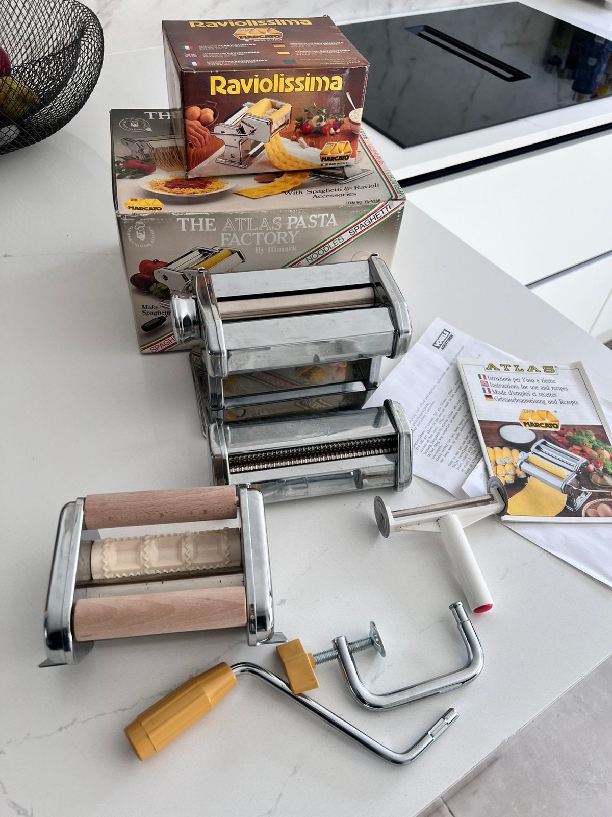 MARCATO ATLAS PASTAMACHINE PASTA / RAVIOLI MAKER MACHINE, Ophalen of Verzenden, Zo goed als nieuw, Metaal, Pastamachine