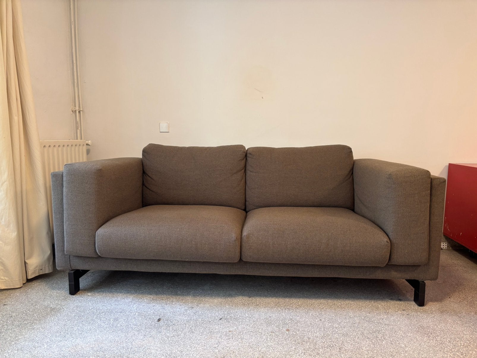 Ikea Nockeby Bank 2 zit antraciet, Huis en Inrichting, Ophalen, Tweepersoons, 75 tot 100 cm, Zo goed als nieuw