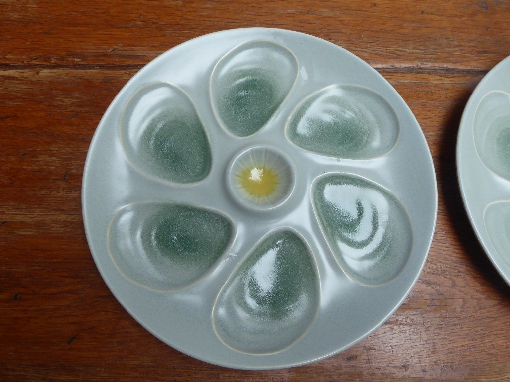 2 vintage keramiek oesterborden. Salin France, Antiek en Kunst, Ophalen of Verzenden