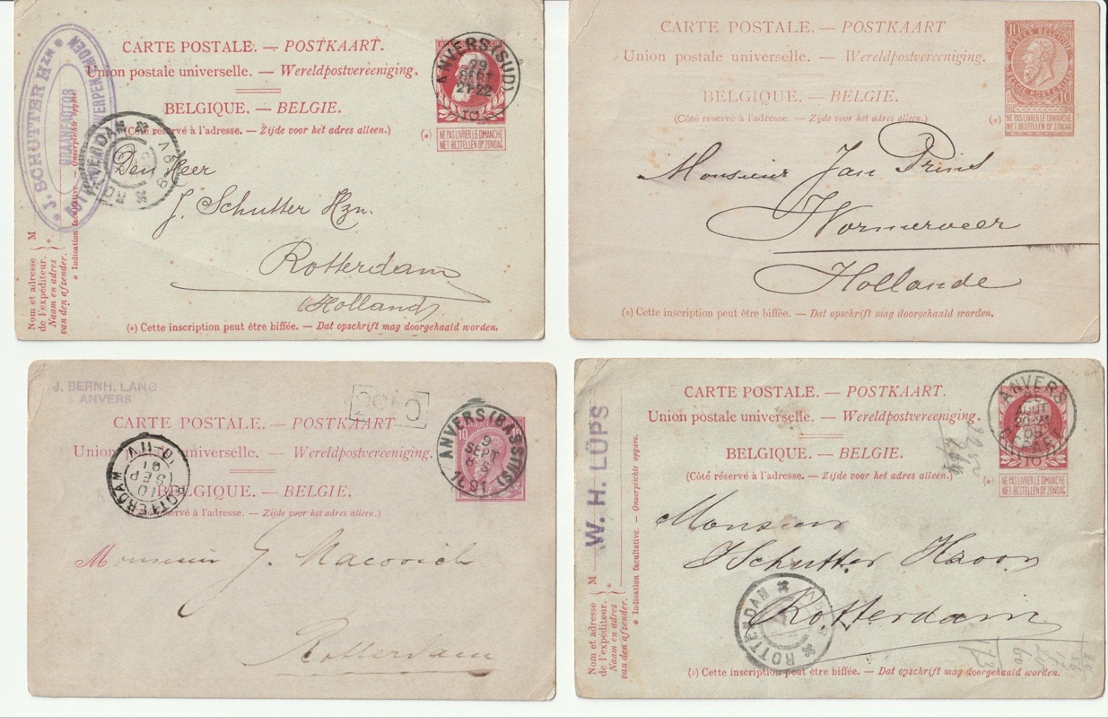 Set 8 oude briefkaarten België gelopen, Ophalen of Verzenden, Briefkaart