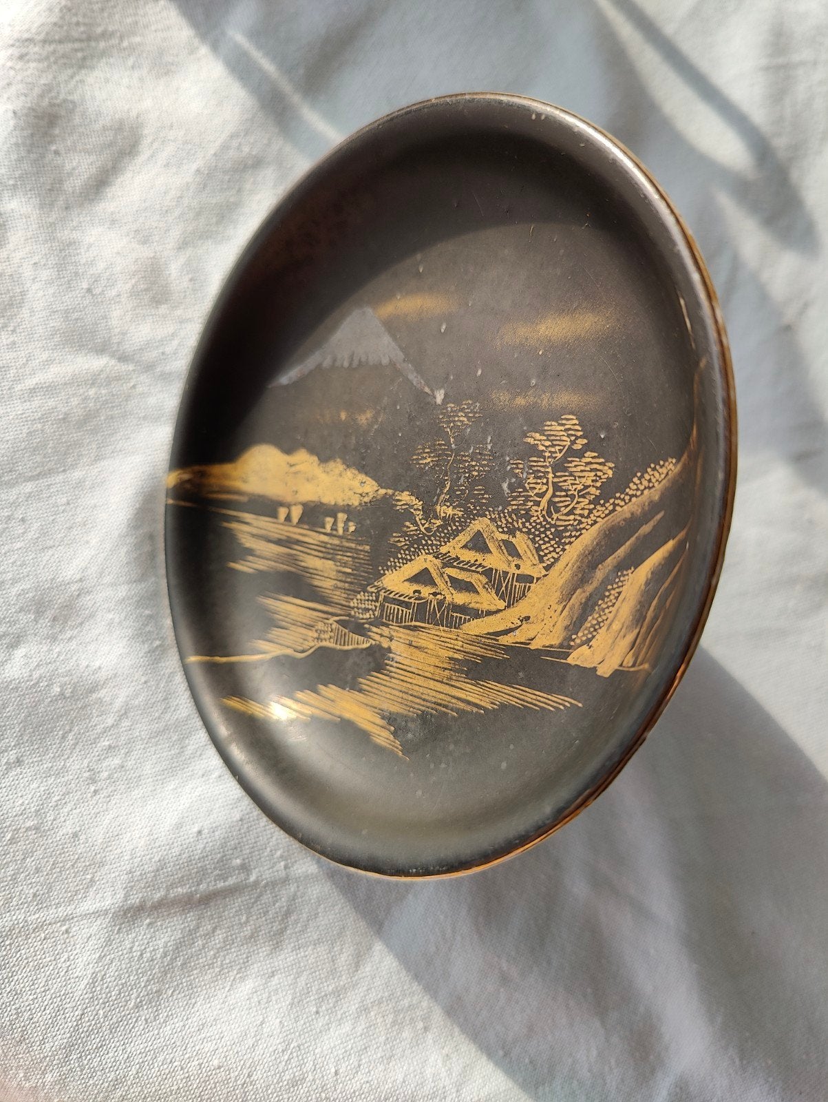 Vintage Japanse schaal op voet, Ophalen of Verzenden