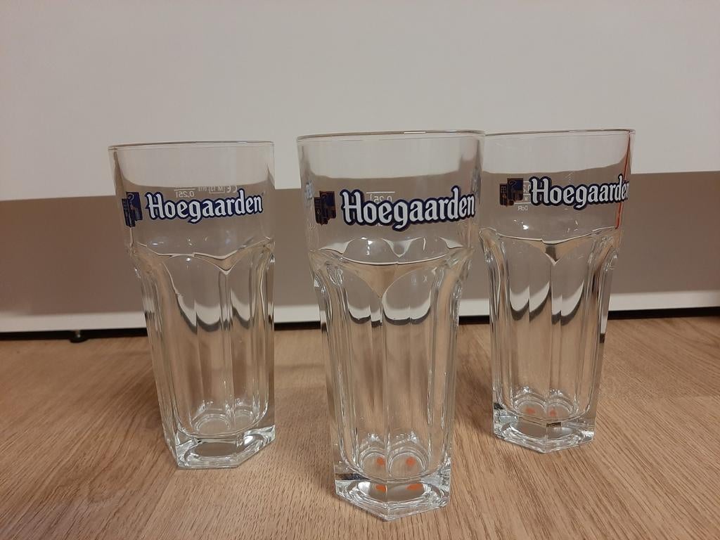3 hoegaarden glazen, Ophalen of Verzenden