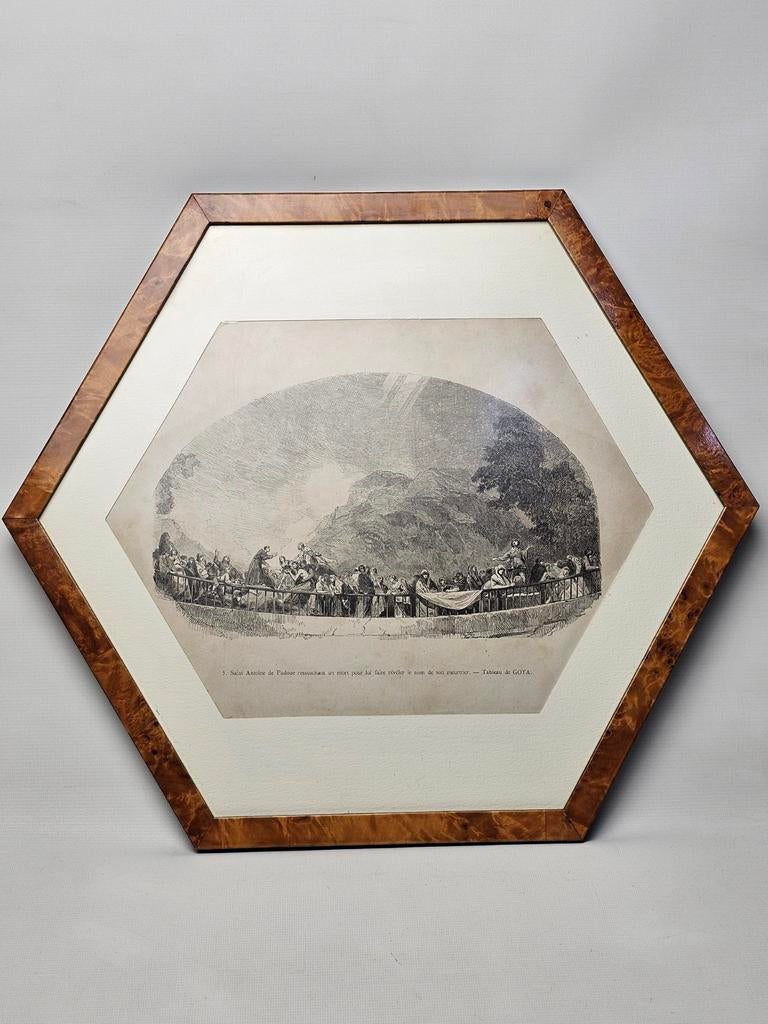 % Reproductie Goya: saint antoine de padoue, Antiek en Kunst, Kunst | Etsen en Gravures, Ophalen