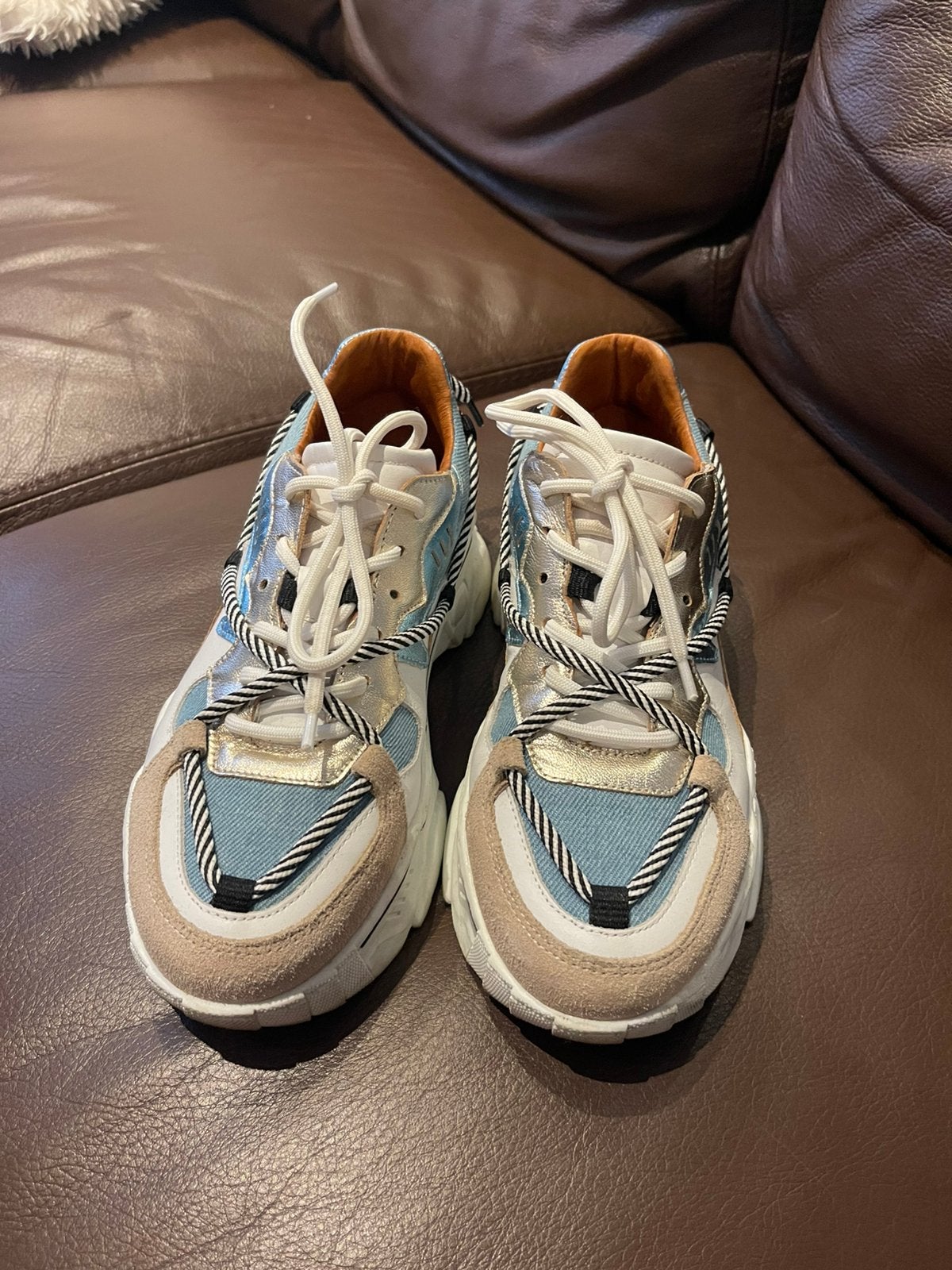 DWRS sneakers Jupiter denim champagne jeans maat 39, Beige, Ophalen of Verzenden, Sneakers of Gympen, Zo goed als nieuw