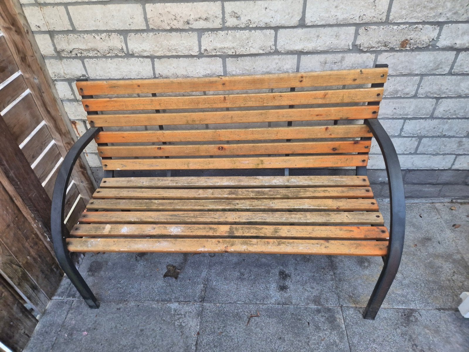 Buitenbank 123 cm breed, Ophalen, Gebruikt, Hout