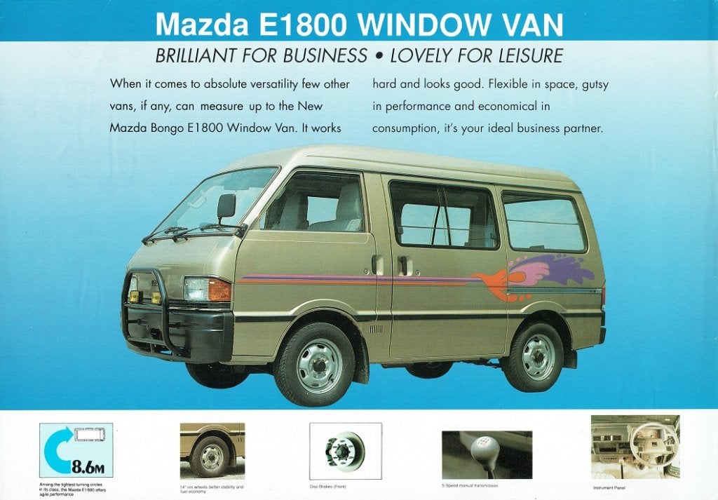 Folder Mazda E1800 Window Van (uit Maleisië - ca.1988), Boeken, Auto's | Folders en Tijdschriften, Verzenden, Gelezen, Mazda