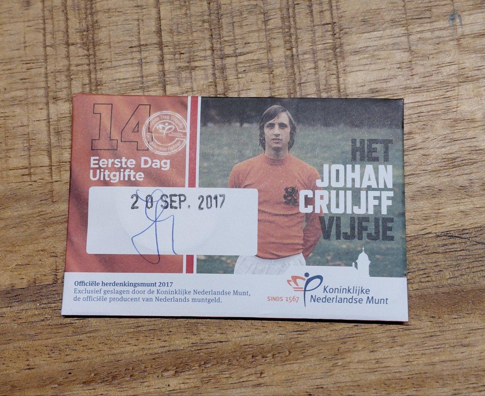 JOHAN CRUIJFF 5 euro munt, Verzenden, Zo goed als nieuw, Ajax, Poster, Plaatje of Sticker