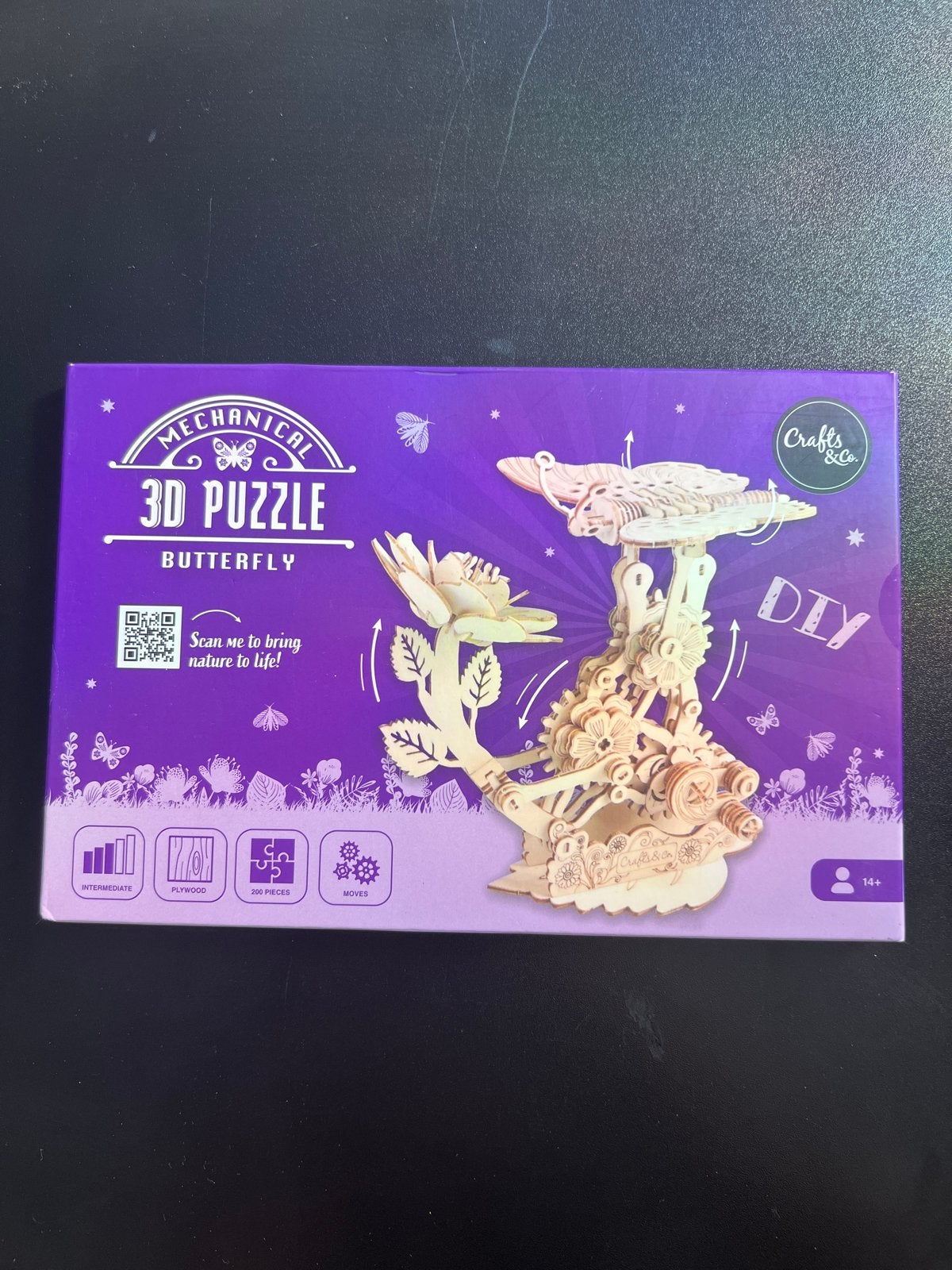 Mechanisch 3D Houten Puzzel Vlinder - Crafts & Co, Hobby en Vrije tijd, Ophalen, Dieren, Nieuw, Hout