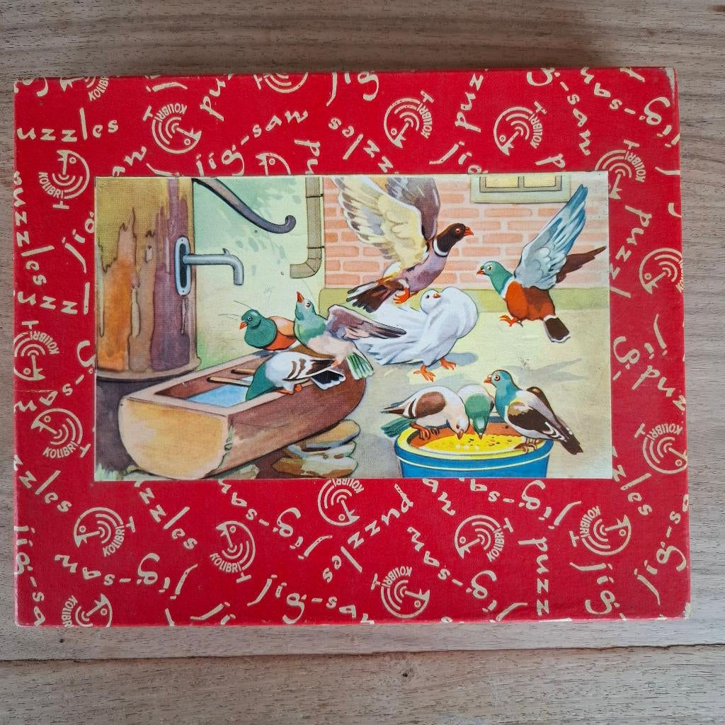 Vintage 2x jig saw kolibri dubbele puzzel hout, Antiek en Kunst, Ophalen of Verzenden