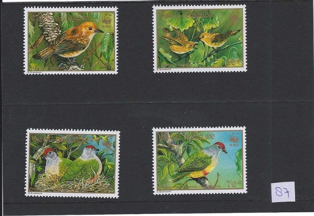 Vogels wwf wnf Cook Islands bedreigde diersoorten, Ophalen of Verzenden, Postfris, Dier of Natuur