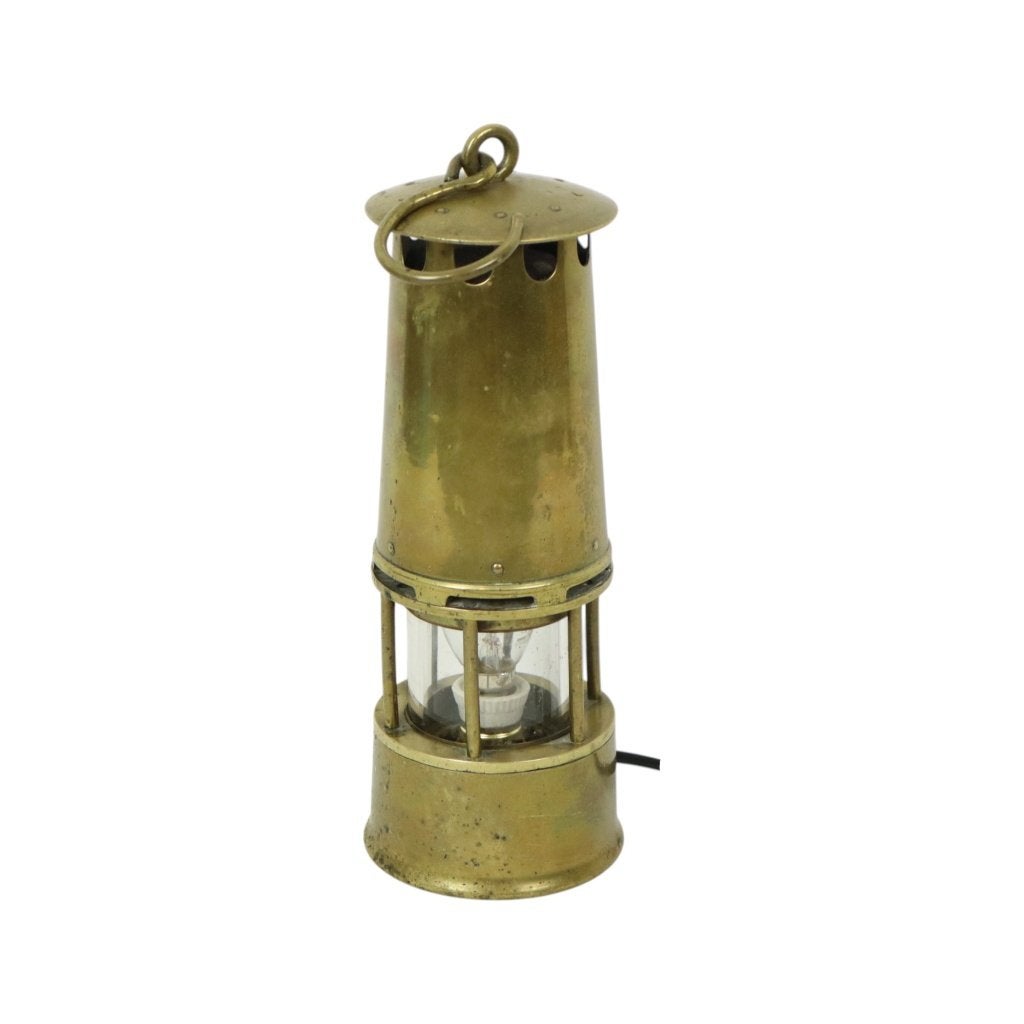 Oude Messing Mijnwerkerslamp Memorabilia Mijn 26cm, Antiek en Kunst, Ophalen of Verzenden