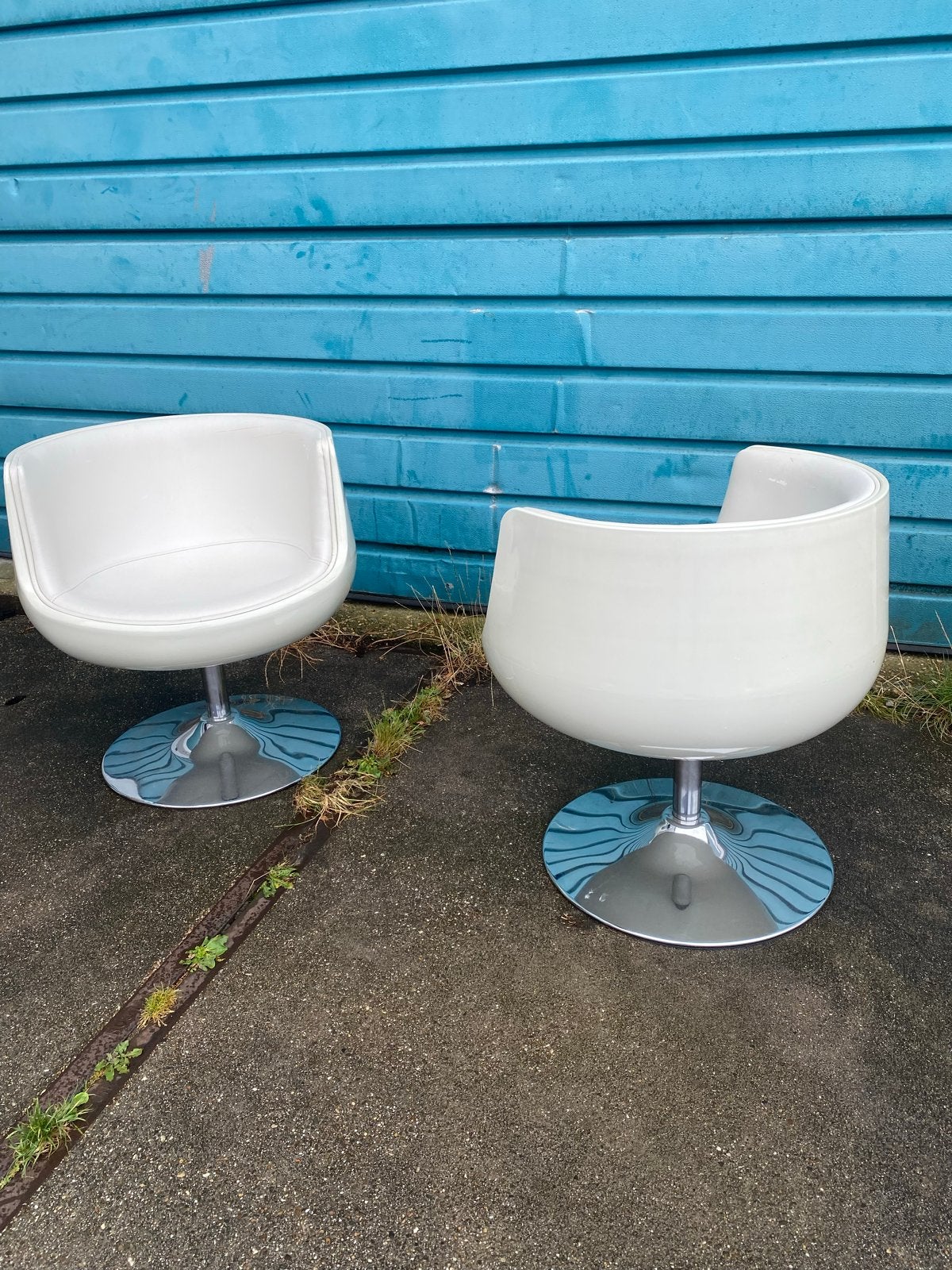 Set van 2 draaibare kuipstoelen Space Age jaren '70, Ophalen