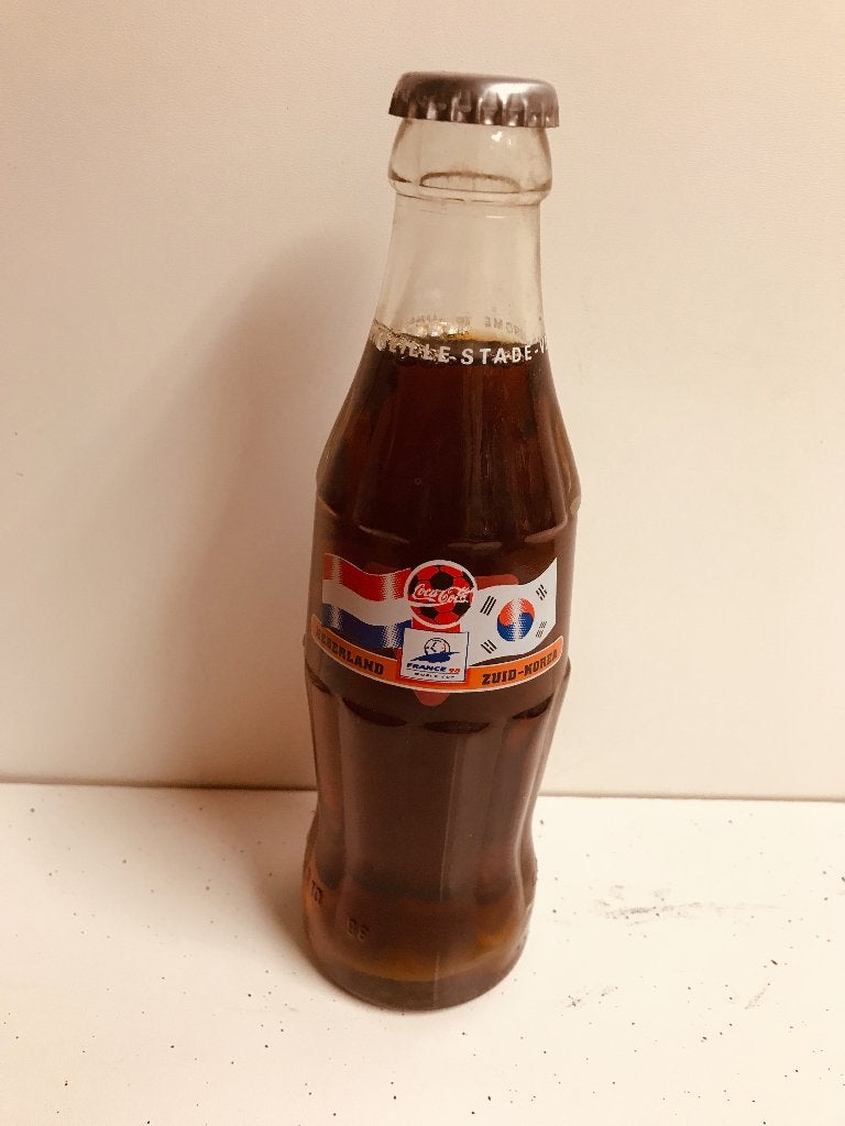 Coca-Cola fles WK Frankrijk '98 Nederland - Zuid-Korea, Ophalen of Verzenden, Nieuw, Gebruiksvoorwerp