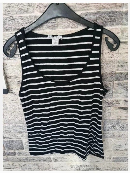 Zwart wit gestreept topje Maat l h, Kleding | Dames, Amisu, Zwart, Maat 42/44 (L), Onbekend