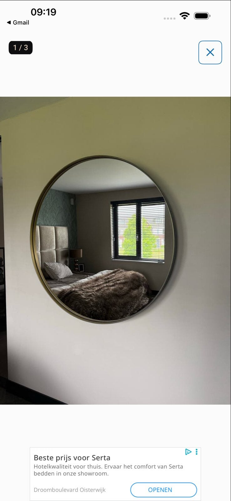 Grote Digner spiegel, rond, diameter 120cm