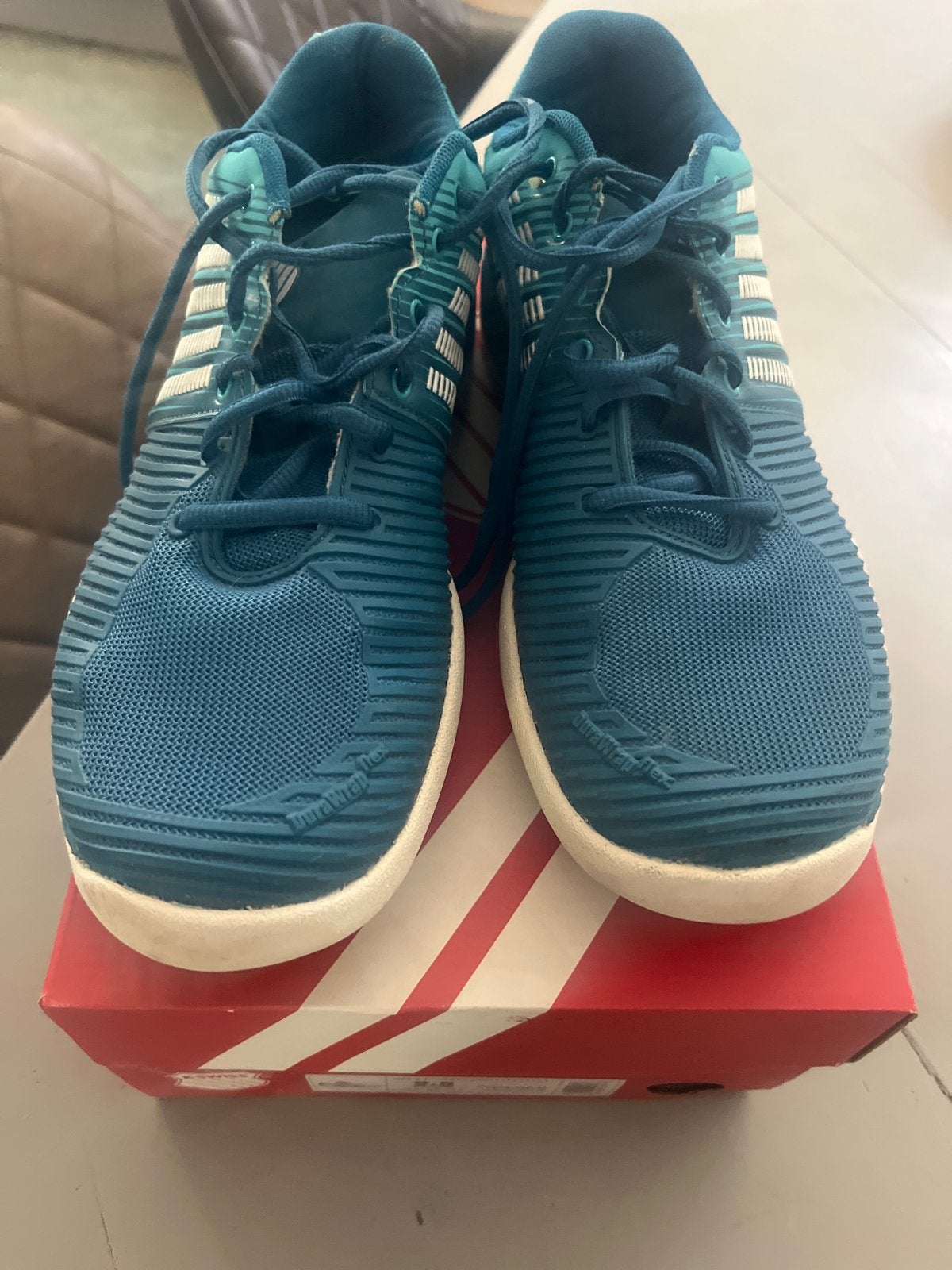 K-Swiss Hypercourt Express 2HB tennisschoenen maat 42.5, Ophalen of Verzenden, Zo goed als nieuw, Blauw, Sneakers of Gympen