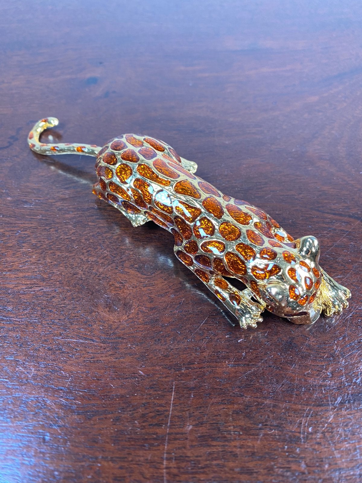 Gouden vintage panter broche, Ophalen of Verzenden, Zo goed als nieuw, Goud