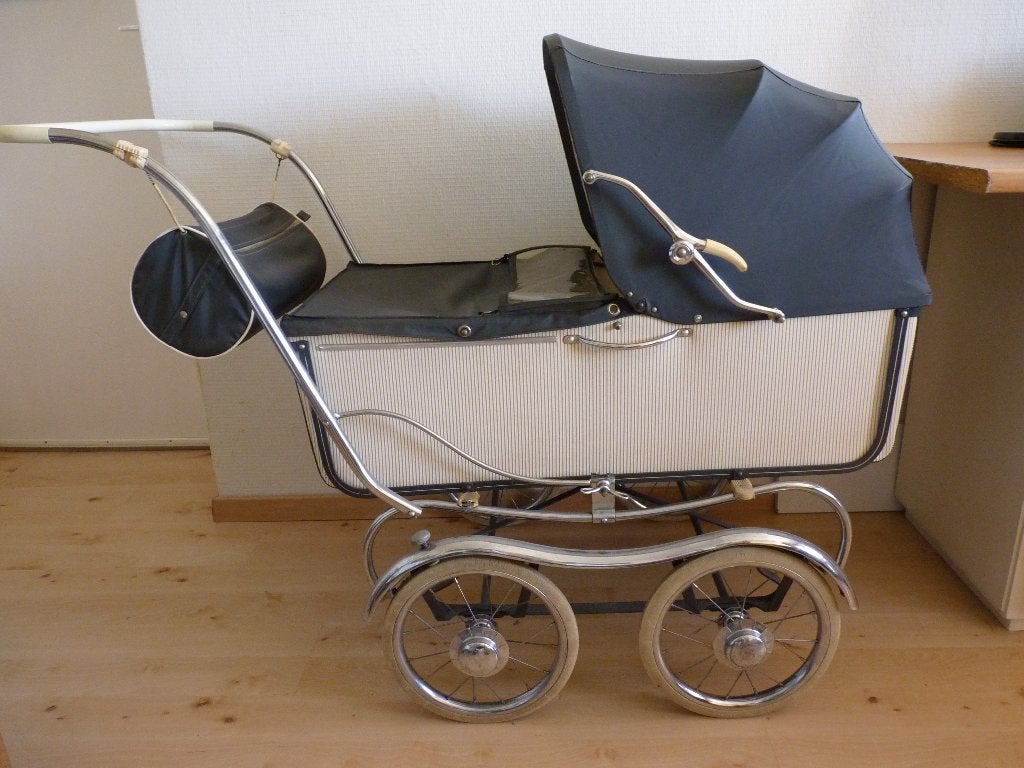 Vintage Kinderwagen - Klassieke Stijl met Reiswieg, Gebruikt, Met reiswieg, Ophalen, Kinderwagen