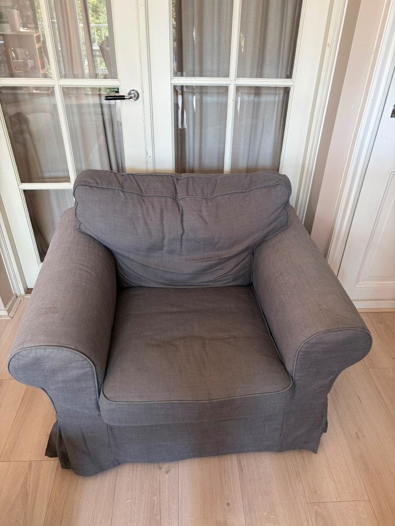 Stoel / Fauteuil Ikea Ektorp Grijs, Ophalen, Zo goed als nieuw, Ikea, Eén