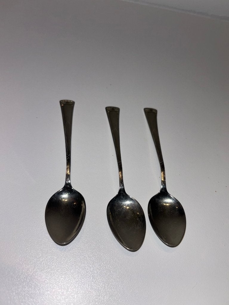 Set van 3 antieke Wellner Alpacca theelepels - Art Deco, Ophalen of Verzenden