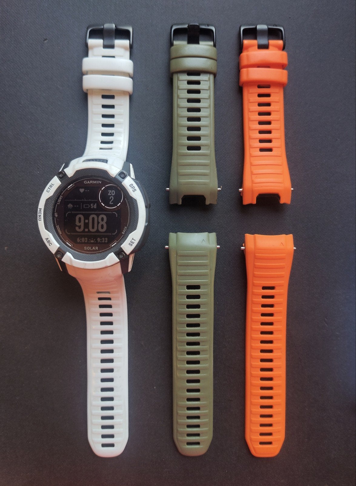 Garmin Instinct 2X Solar smartwatch met extra bandjes, Conditie, Wit, Garmin, Ophalen of Verzenden