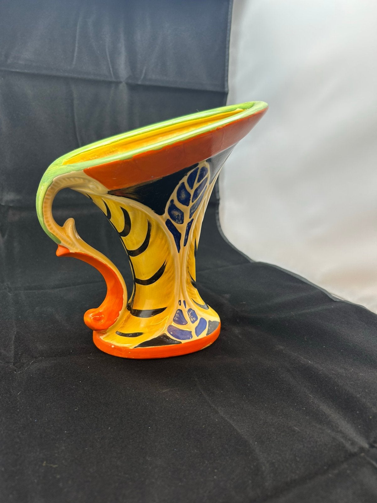 Art Deco Myot Scroll vaas/kan 1930 handgeschilderd, Antiek en Kunst, Antiek | Vazen, Ophalen