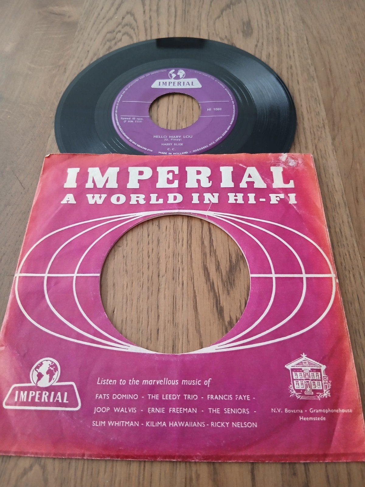 VINYL SINGLE  HARRY BLIEK   1962, Overige formaten, Ophalen of Verzenden, Zo goed als nieuw, Levenslied of Smartlap