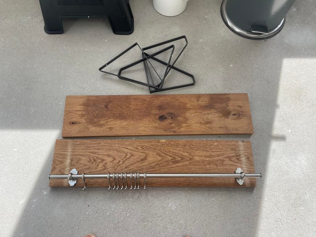 Wandplanken hout met rekje, Huis en Inrichting, Woonaccessoires | Wandplanken en Boekenplanken, Gebruikt, Ophalen