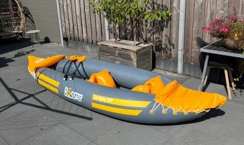2 persoons Kayak grijs / geel, Watersport en Boten, Kano's, Ophalen, Zo goed als nieuw, Twee personen, Kajak