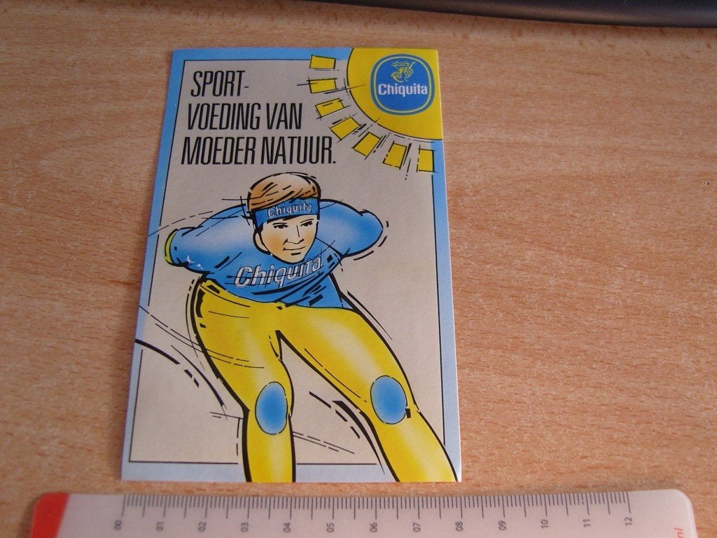 sticker Sportvoeding van moeder natuur  CHIQUITA  Bananen, Ophalen of Verzenden, Zo goed als nieuw
