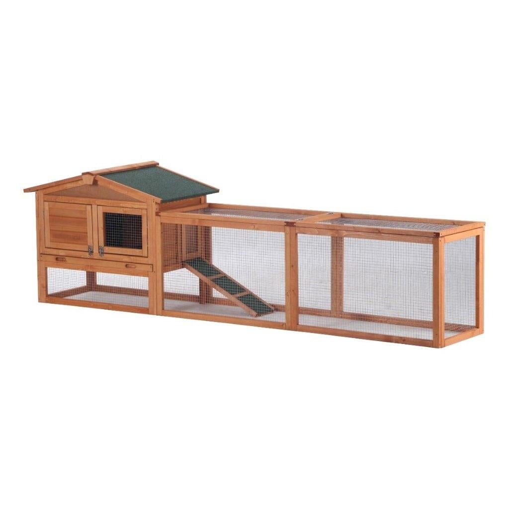 Konijnenhok - 230 x 53 x 70 cm  Voor Buiten - Hout - RETOUR, Dieren en Toebehoren, Knaagdieren en Konijnen | Hokken en Kooien