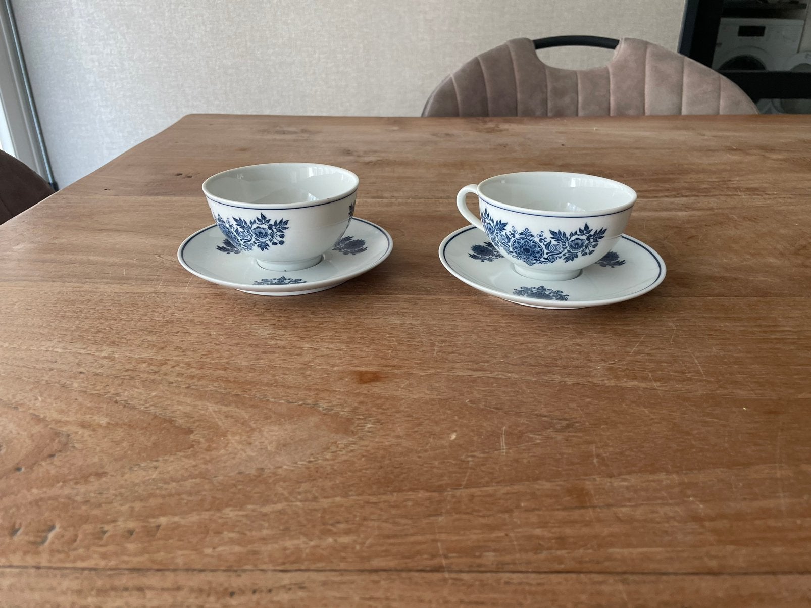 vintage Mosa Maastricht Holland kop en schotels, blauw-wit,, Ophalen