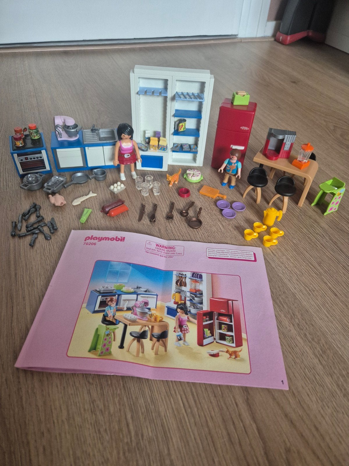 Playmobil Dollhouse 70206 Leefkeuken ZGAN, Gebouw, Complete set, Ophalen of Verzenden, Zo goed als nieuw