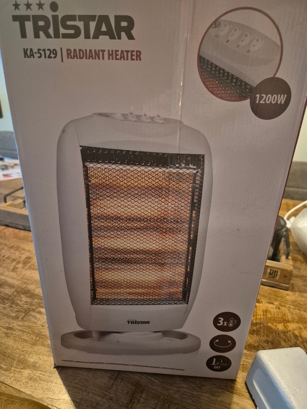 Tristar KA-5129 Radiant Heater 1200 w 3 standen - Zo goed al, Ophalen of Verzenden, Zo goed als nieuw