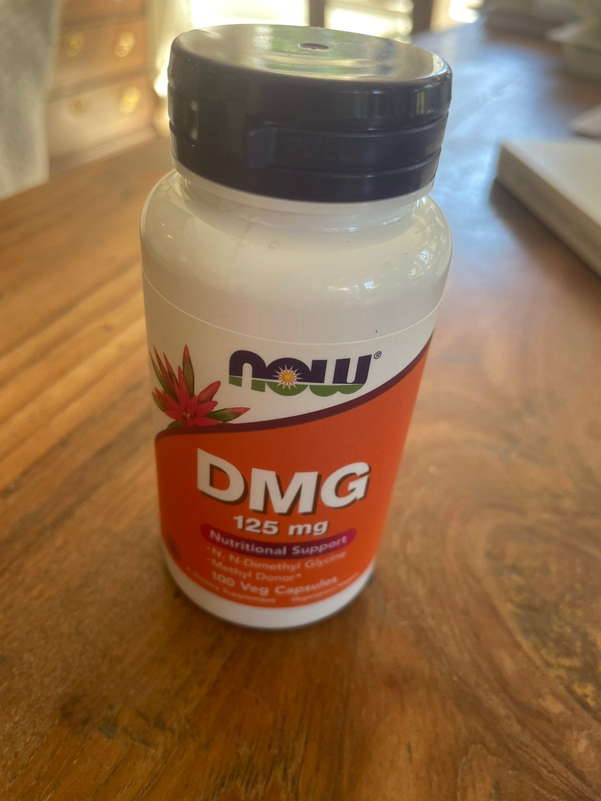 Dmg 125 mg NOW potje 100 capsules, Sport en Fitness, Gezondheidsproducten en Wellness, Ophalen of Verzenden, Zo goed als nieuw