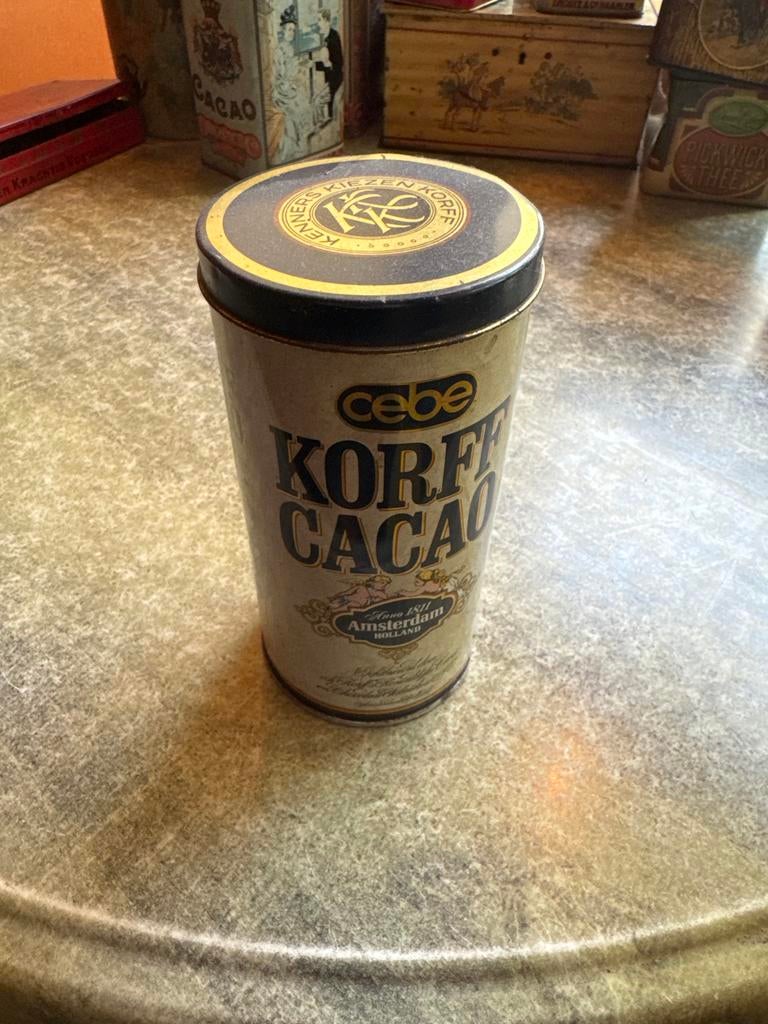 Vintage Cebe Korff Cacao Blik - Anno 1811 Amsterdam, Ophalen of Verzenden, Gebruikt, Overige, Overige merken
