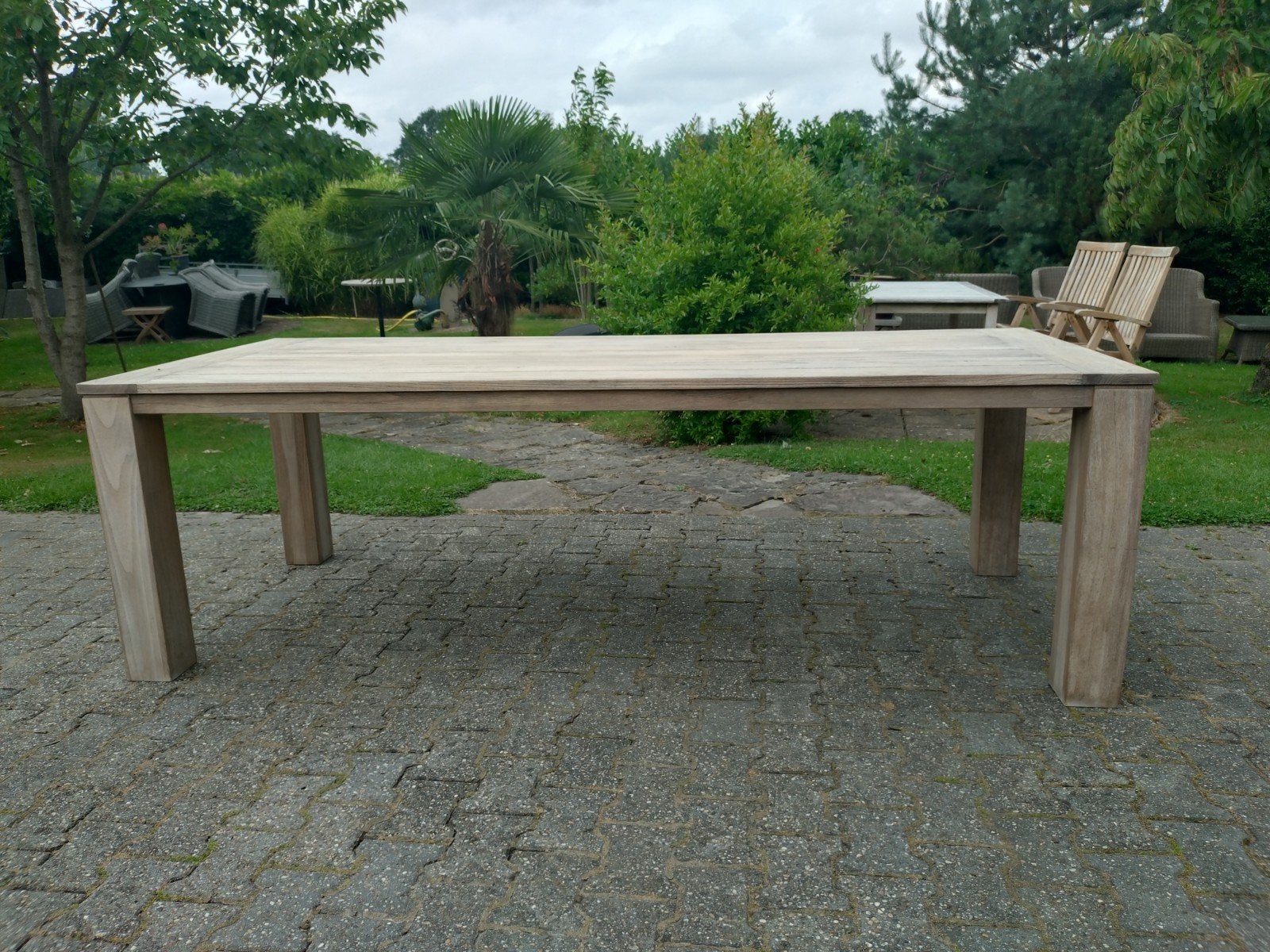 Mooie grote Teak tuintafel. Populair Teak 240 x 100, Tuin en Terras, Tuintafels, Ophalen, Gebruikt, Rechthoekig, Teakhout