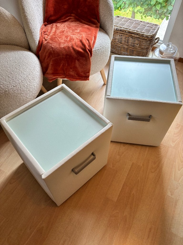 2 nachtkastjes, Ophalen, Overige materialen, Minder dan 45 cm, Zo goed als nieuw