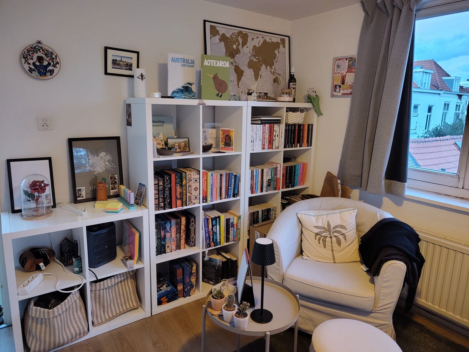 IKEA Tullsta fauteuil en Kvistbro opbergtafel, Huis en Inrichting, Ophalen of Verzenden, Gebruikt, Stof, 75 tot 100 cm