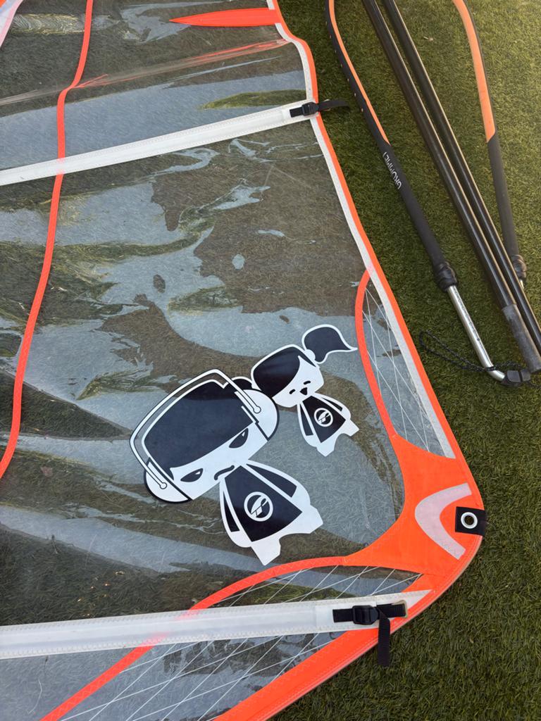 3.6m2 Kinderzeil Windsurfen - Compleet met Mast en Giek, Gebruikt, Met giek, 3.5 tot 5 m², Zeil
