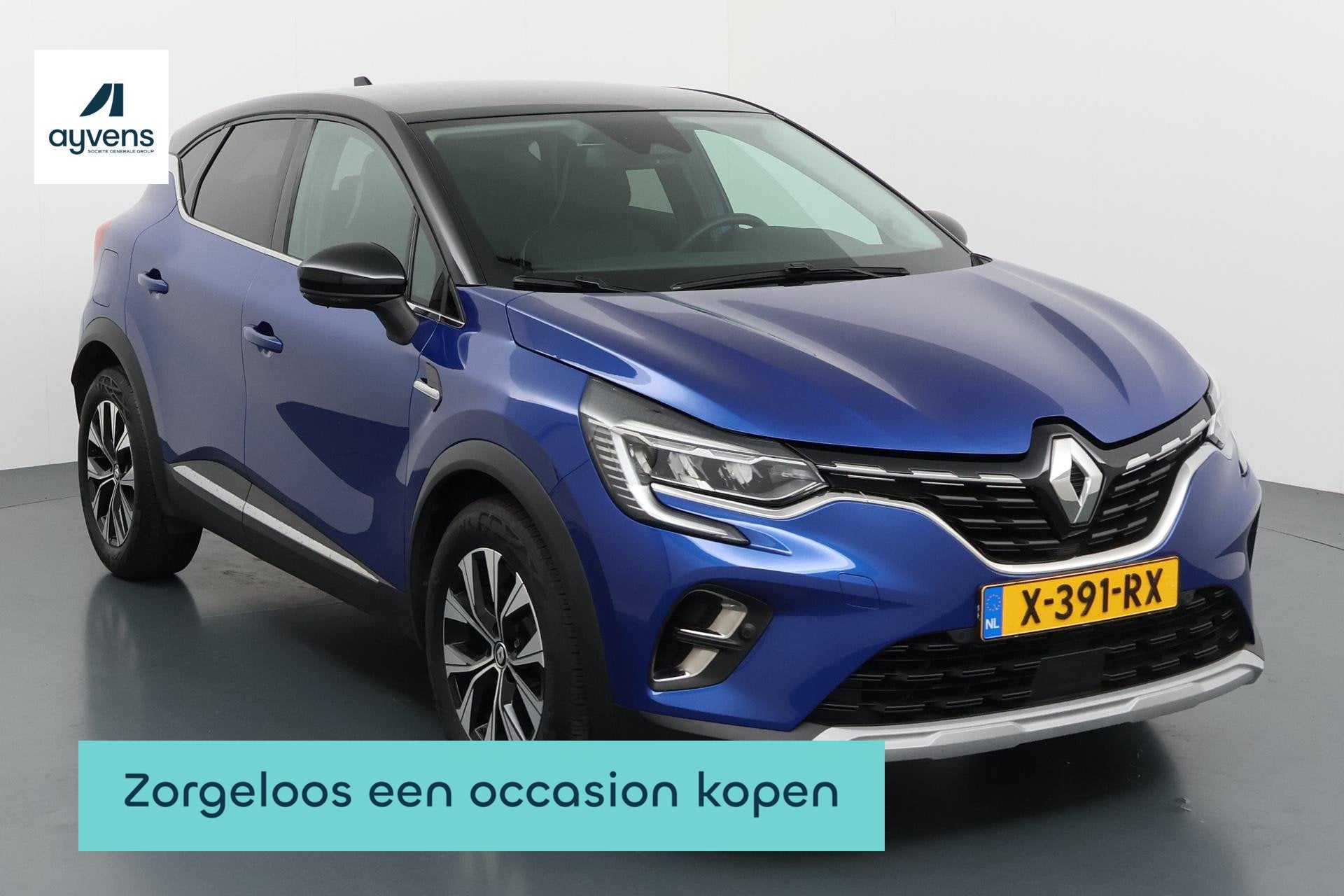 Renault Captur 1.3 TCe 140 Intens Rijden met rijhulpsystemen, Auto's, Gebruikt, 4 cilinders, Blauw, Leder en Stof