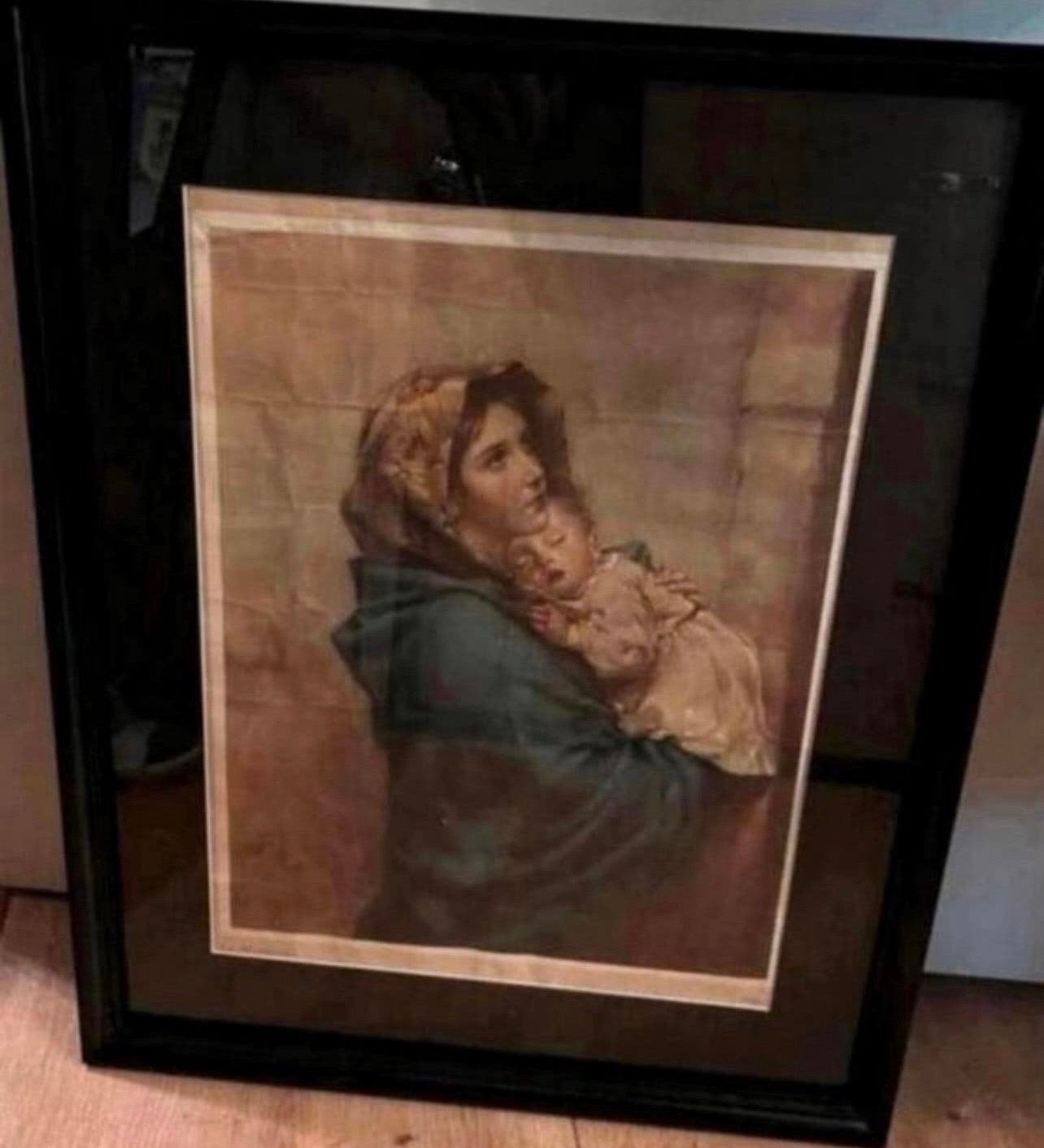 Antieke prent in kader van glas, Ophalen