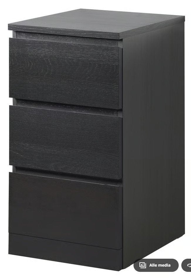 Ikea MALM Ladekast 3 lades, Zwart/bruin, 40x78 cm NIEUW!, Ophalen, Minder dan 50 cm, Nieuw, 3 of 4 laden
