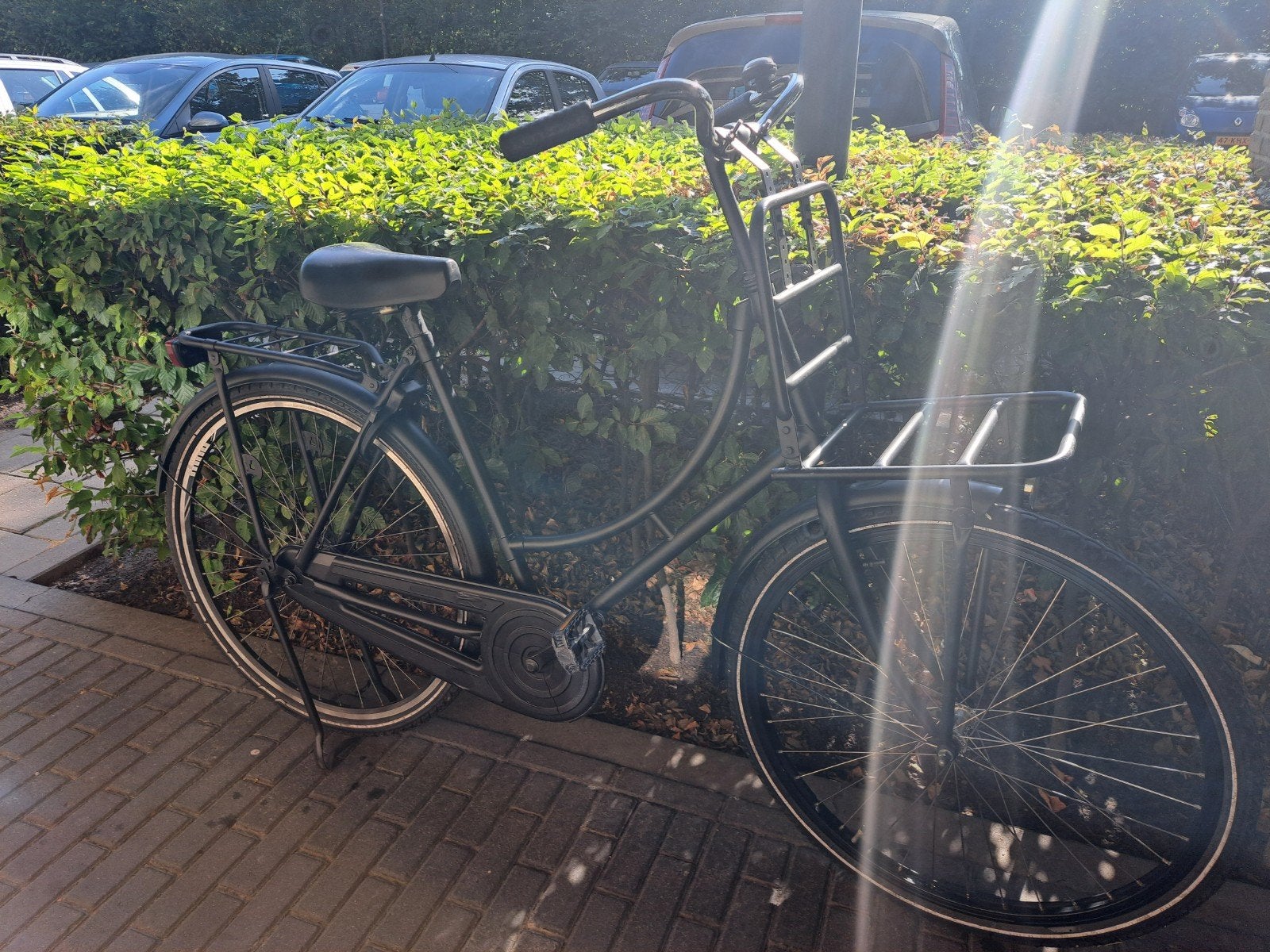 matzwarte transportfiets 54cn 28inch, 53 tot 56 cm, Ophalen, Zo goed als nieuw, Terugtraprem