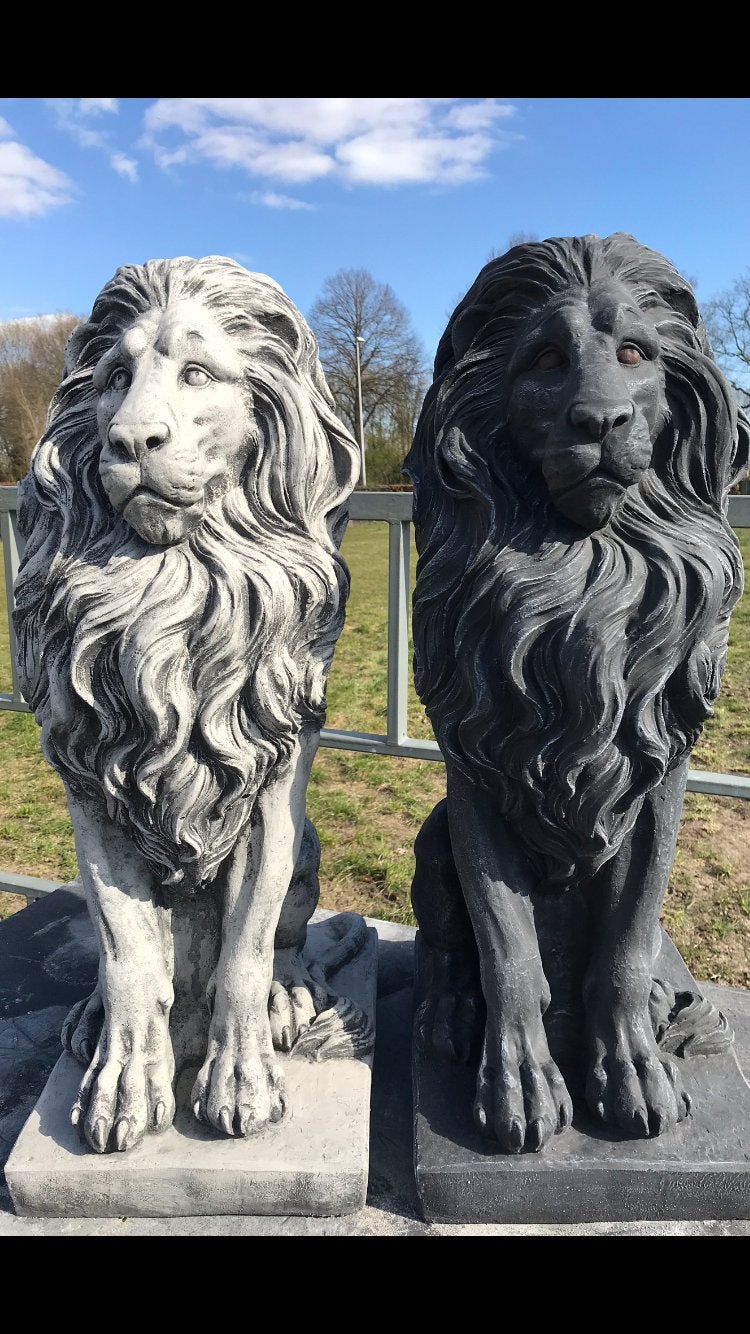 ‼️Leeuw 80cm Leeuwen Leeuwenpaar Leeuwentje Tijger Leeuw Kat, Ophalen of Verzenden, Nieuw, Beton, Dierenbeeld