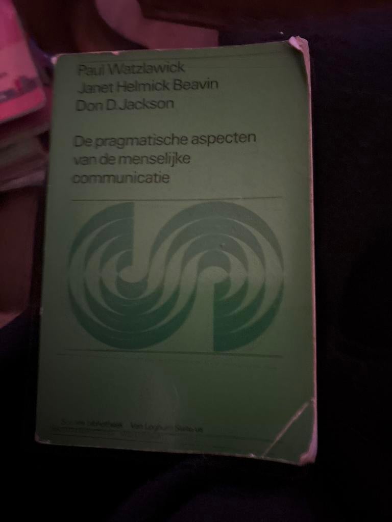 De pragmatische aspecten van de menselijke communicatie, Boeken, Ophalen of Verzenden, Gelezen