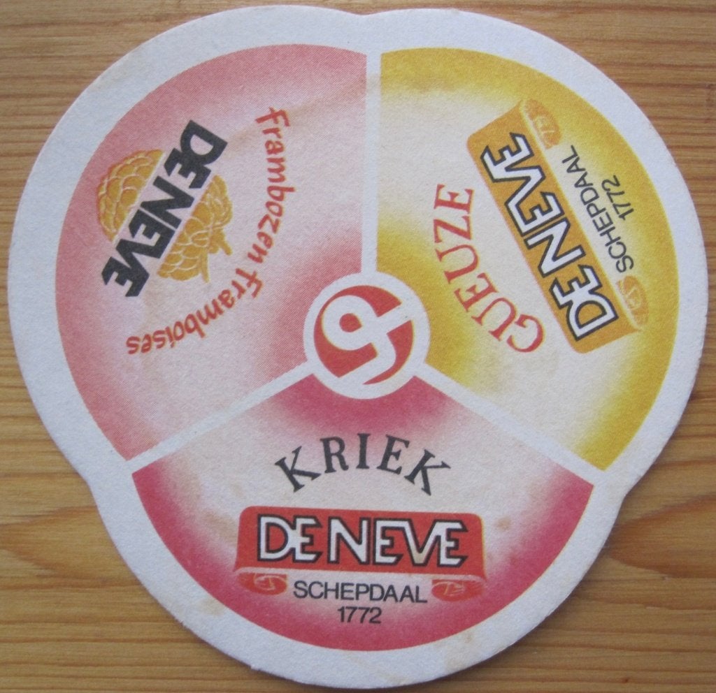 bierviltje van de Neve kriek - geuze, Verzamelen, Ophalen of Verzenden, Zo goed als nieuw, Viltje(s), Overige merken