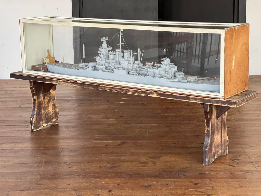 Uniek NL oorlogsschip 170 cm!! In glazen vitrine, Ophalen, Gebruikt, Nvt, Nvt