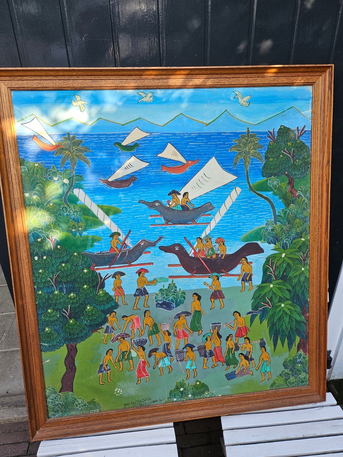 Schilderij JMD. Sukadana, Balinese kunst, young artists stij, Schilderij, Geschilderd, Indonesië, Meerkleurig